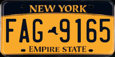 NY license plate FAG9165
