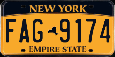 NY license plate FAG9174