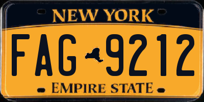 NY license plate FAG9212