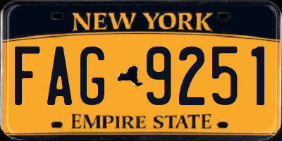 NY license plate FAG9251