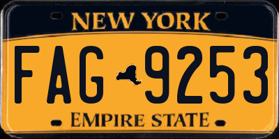 NY license plate FAG9253