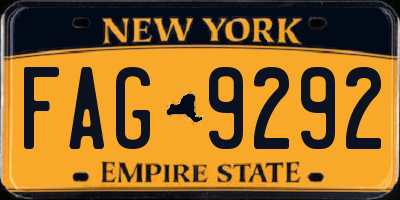 NY license plate FAG9292