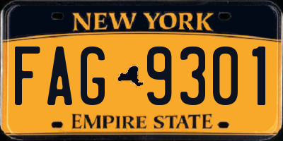 NY license plate FAG9301