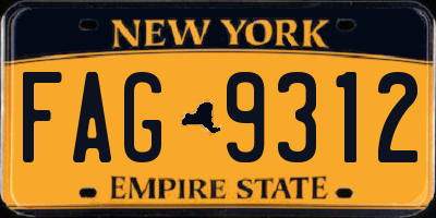 NY license plate FAG9312