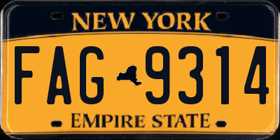 NY license plate FAG9314