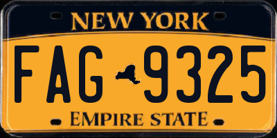 NY license plate FAG9325