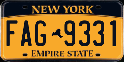 NY license plate FAG9331