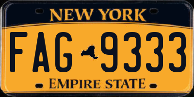 NY license plate FAG9333