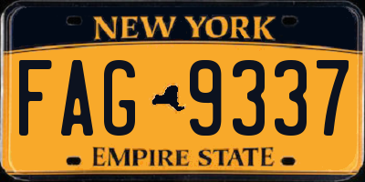 NY license plate FAG9337