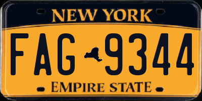 NY license plate FAG9344