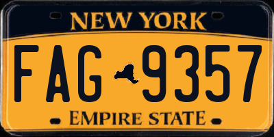 NY license plate FAG9357
