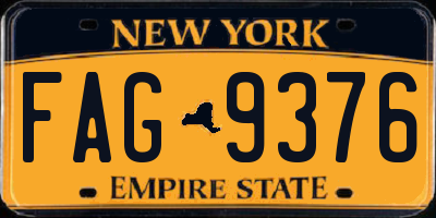 NY license plate FAG9376