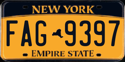 NY license plate FAG9397