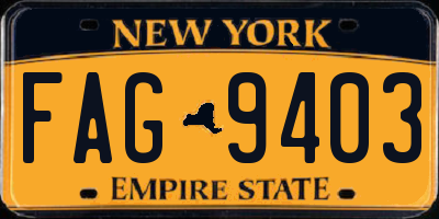 NY license plate FAG9403