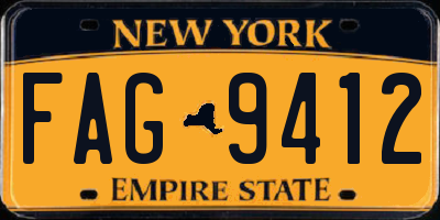 NY license plate FAG9412