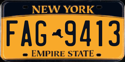 NY license plate FAG9413