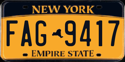 NY license plate FAG9417