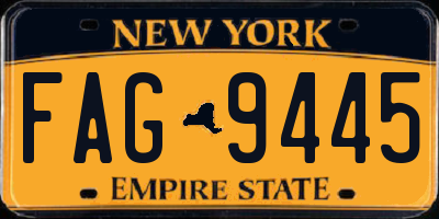 NY license plate FAG9445