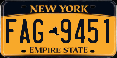 NY license plate FAG9451