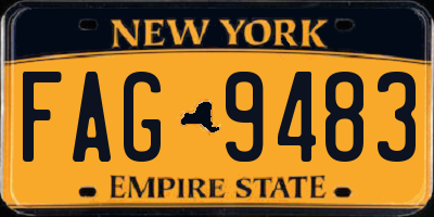NY license plate FAG9483