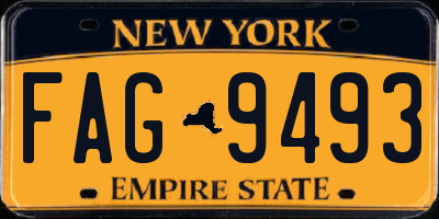 NY license plate FAG9493