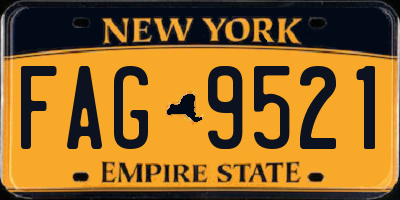 NY license plate FAG9521