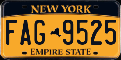 NY license plate FAG9525