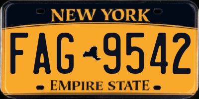 NY license plate FAG9542