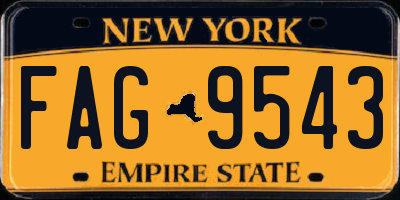 NY license plate FAG9543
