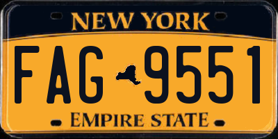 NY license plate FAG9551