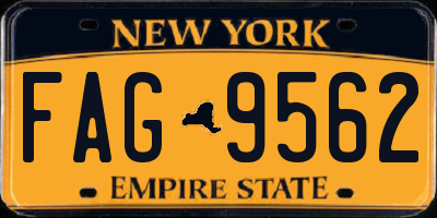 NY license plate FAG9562