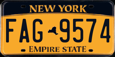 NY license plate FAG9574