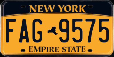 NY license plate FAG9575