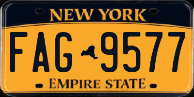 NY license plate FAG9577
