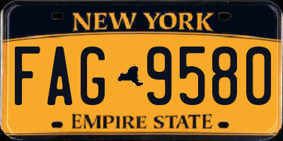 NY license plate FAG9580