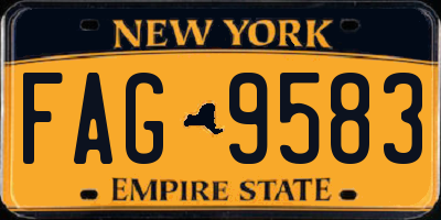 NY license plate FAG9583