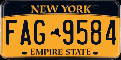 NY license plate FAG9584