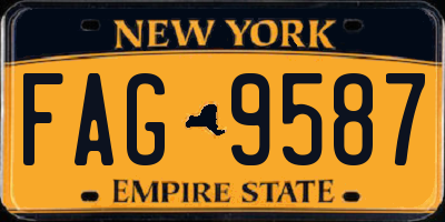 NY license plate FAG9587