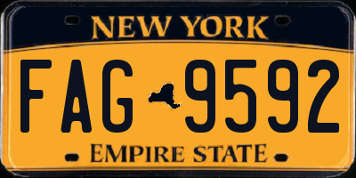 NY license plate FAG9592