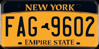 NY license plate FAG9602