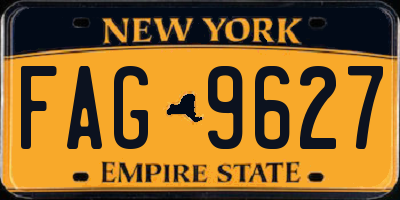 NY license plate FAG9627
