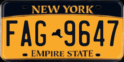 NY license plate FAG9647