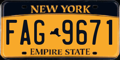 NY license plate FAG9671