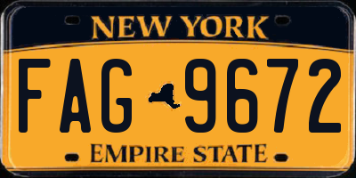 NY license plate FAG9672