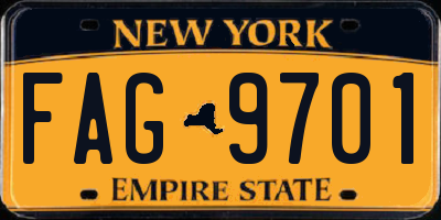 NY license plate FAG9701