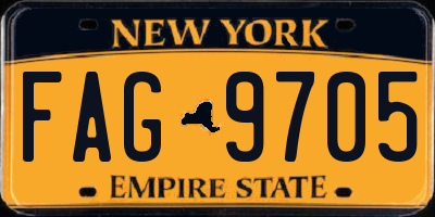 NY license plate FAG9705