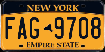 NY license plate FAG9708