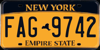 NY license plate FAG9742