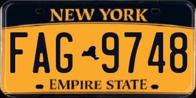 NY license plate FAG9748