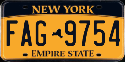NY license plate FAG9754